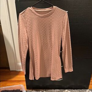 Chic Pink Lace Long Sleeve Top